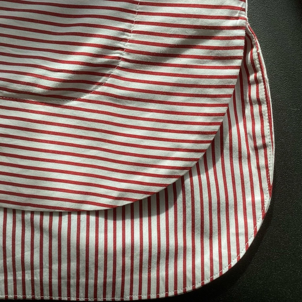 Hinson Wu Aileen Popover Top Red Stripes 3/4 Sleeves Sz 2(S) - Picture 10 of 10
